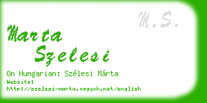 marta szelesi business card